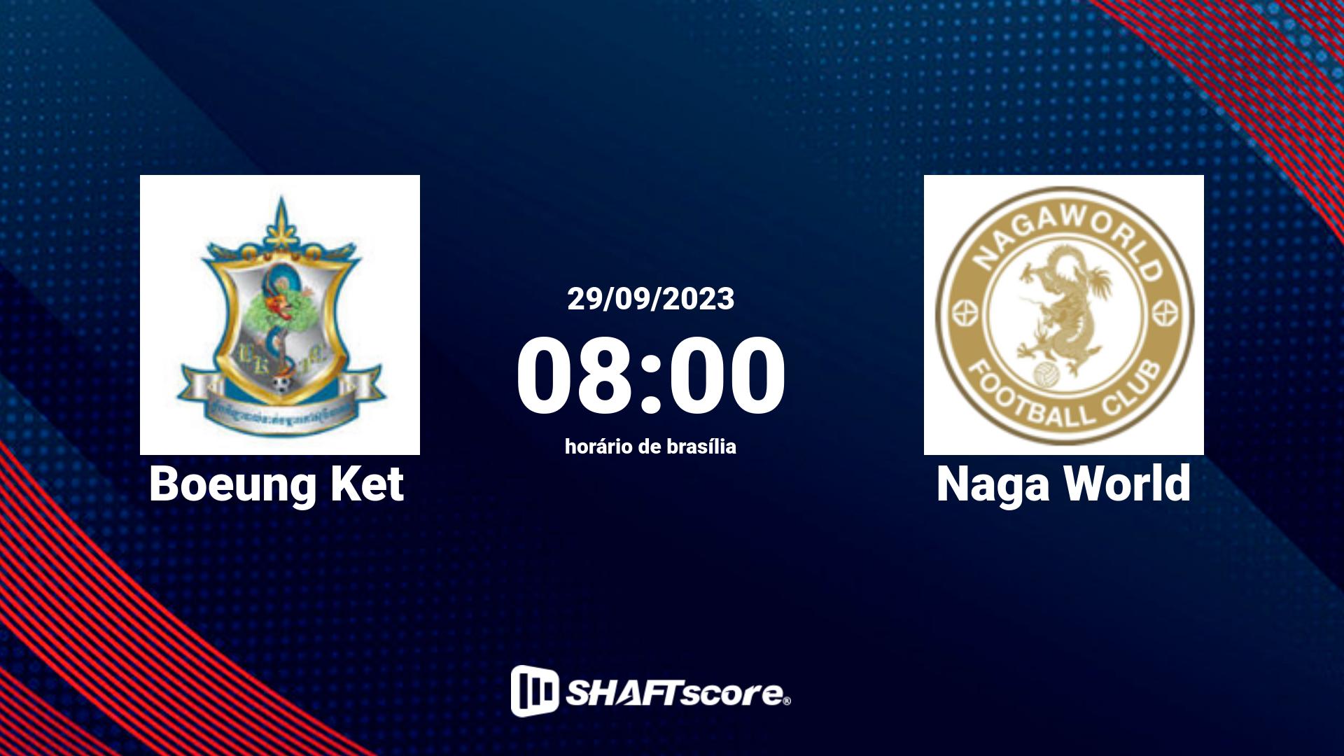 Estatísticas do jogo Boeung Ket vs Naga World 29.09 08:00