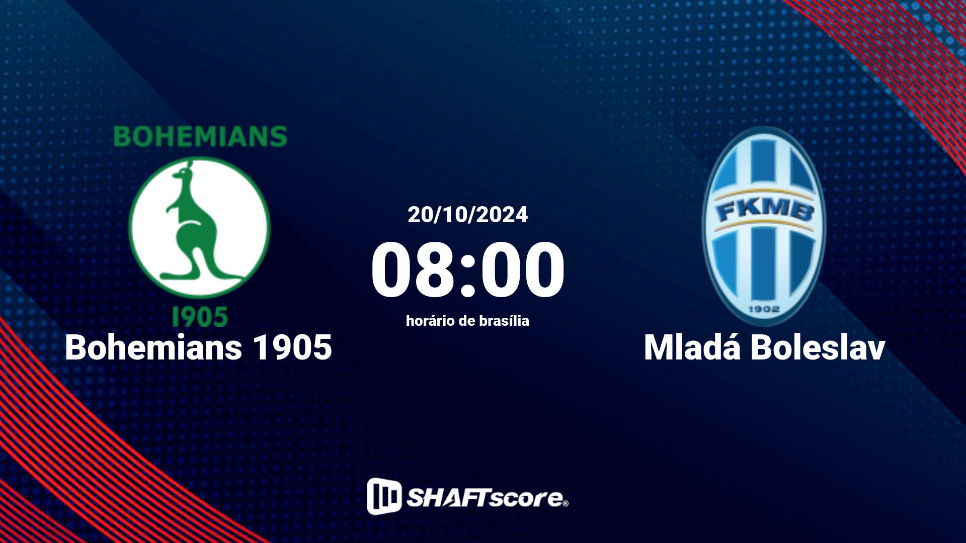 Estatísticas do jogo Bohemians 1905 vs Mladá Boleslav 20.10 08:00