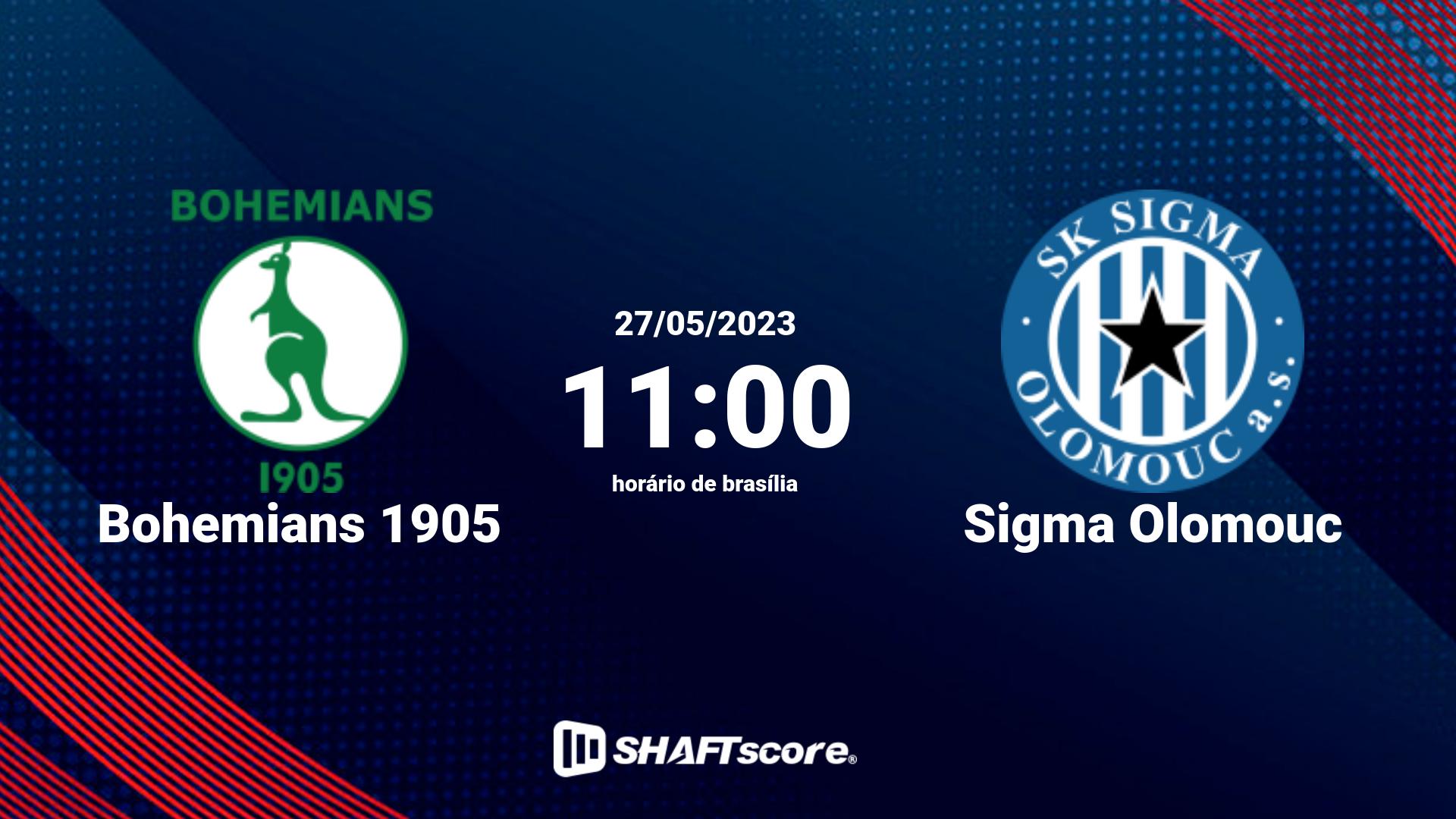 Estatísticas do jogo Bohemians 1905 vs Sigma Olomouc 27.05 11:00