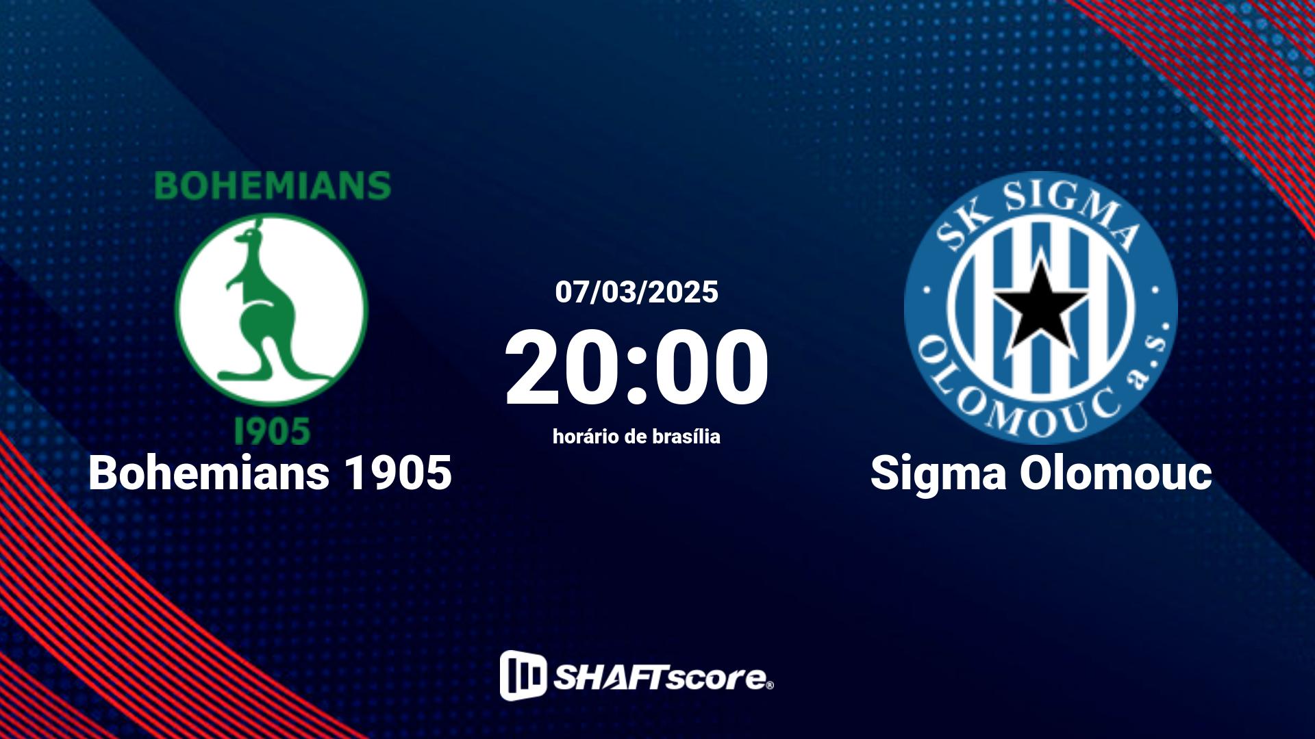 Estatísticas do jogo Bohemians 1905 vs Sigma Olomouc 07.03 20:00