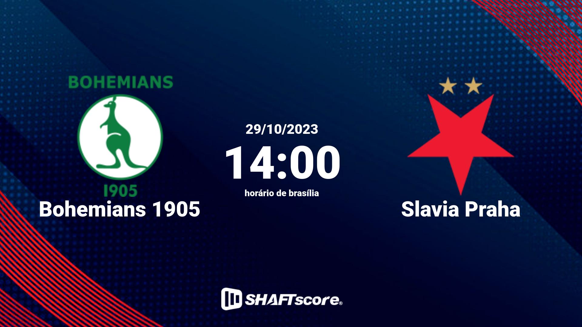 Estatísticas do jogo Bohemians 1905 vs Slavia Praha 29.10 14:00