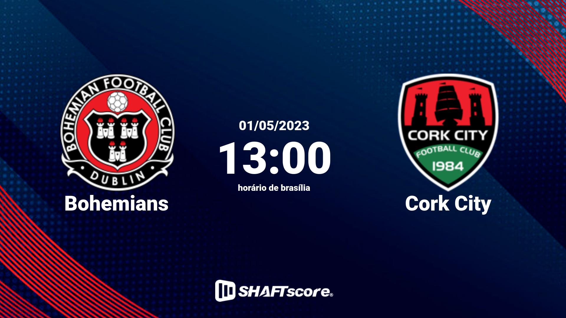 Estatísticas do jogo Bohemians vs Cork City 01.05 13:00