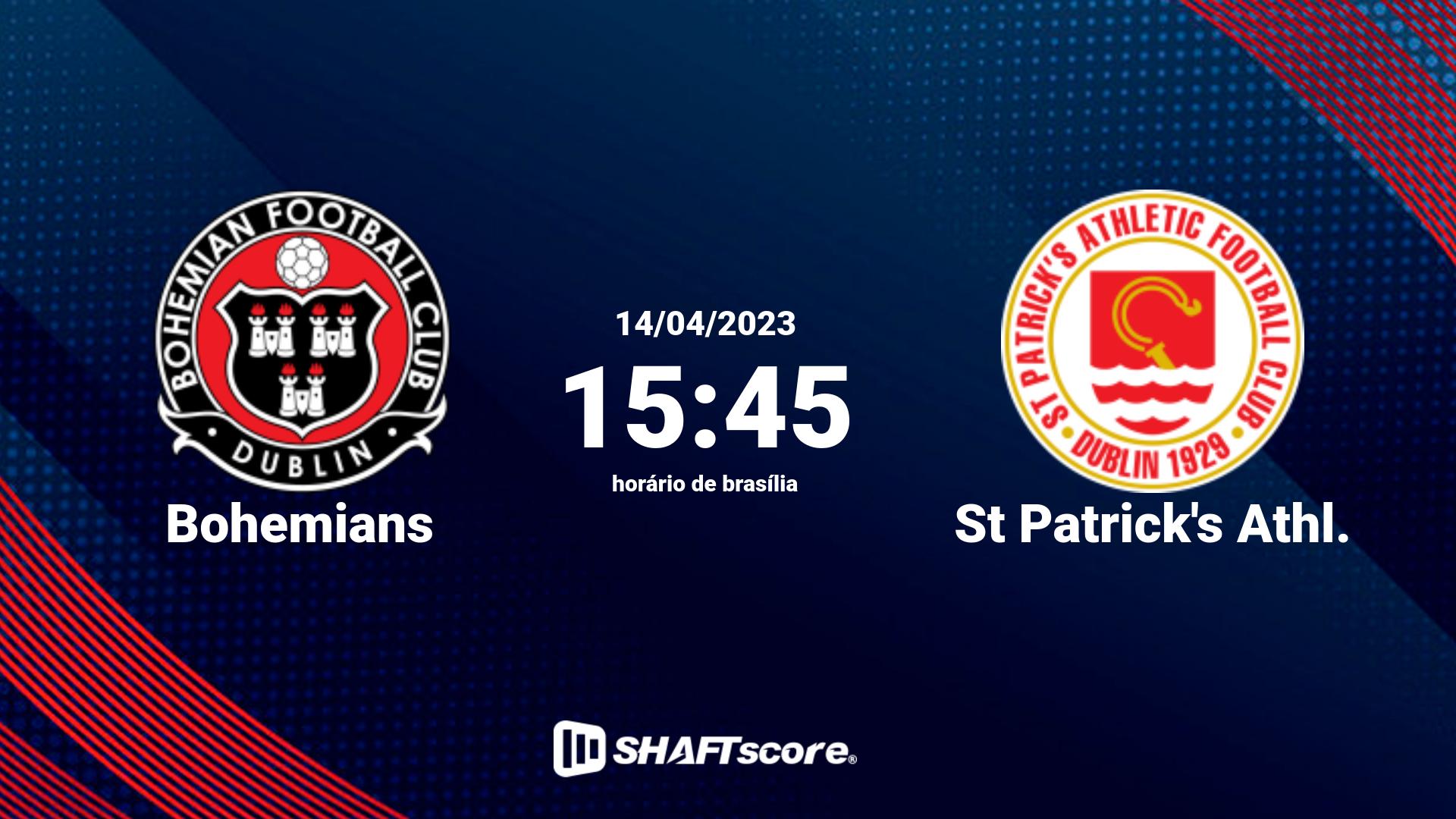 Estatísticas do jogo Bohemians vs St Patrick's Athl. 14.04 15:45