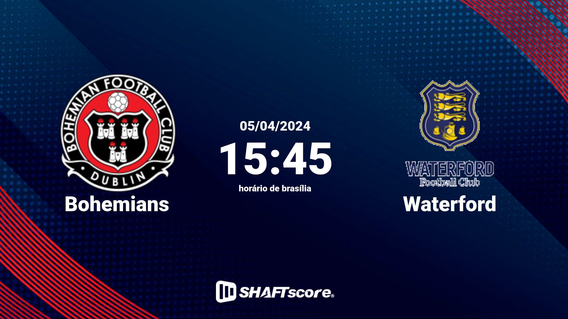 Estatísticas do jogo Bohemians vs Waterford 05.04 15:45