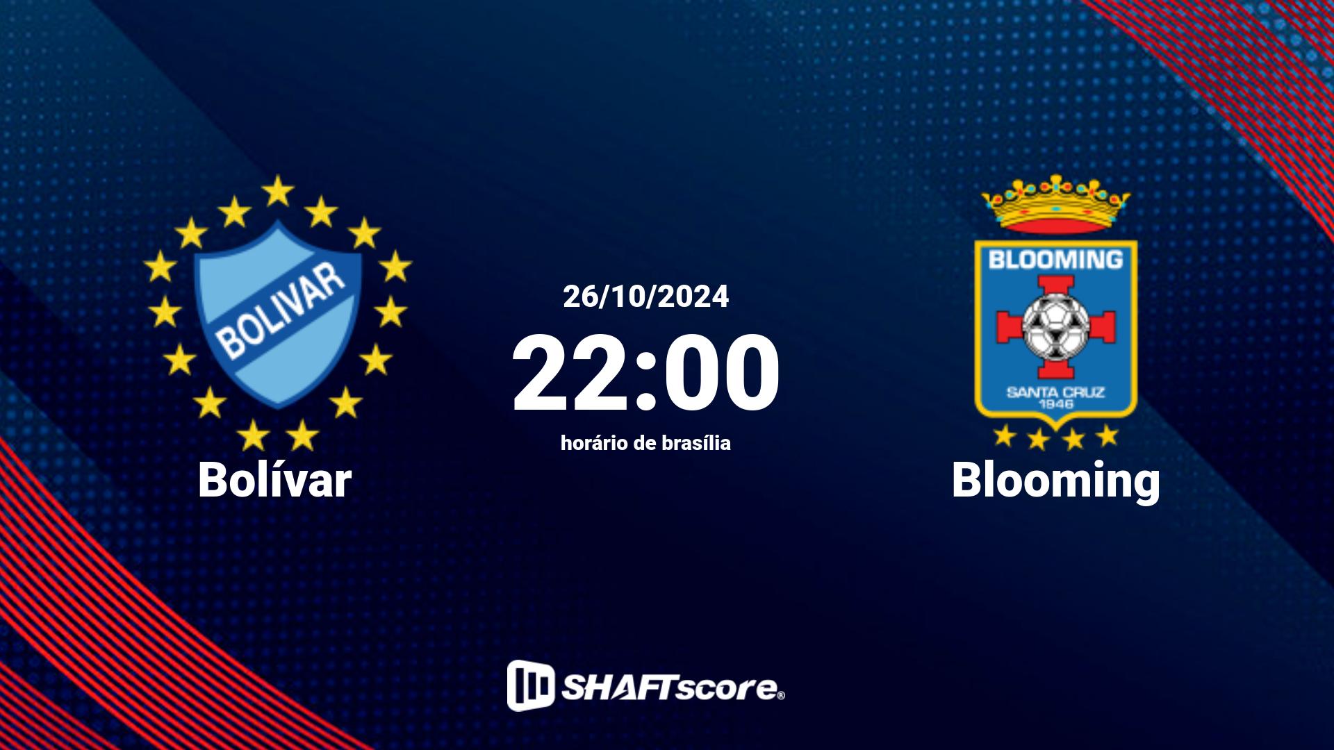 Estatísticas do jogo Bolívar vs Blooming 26.10 22:00