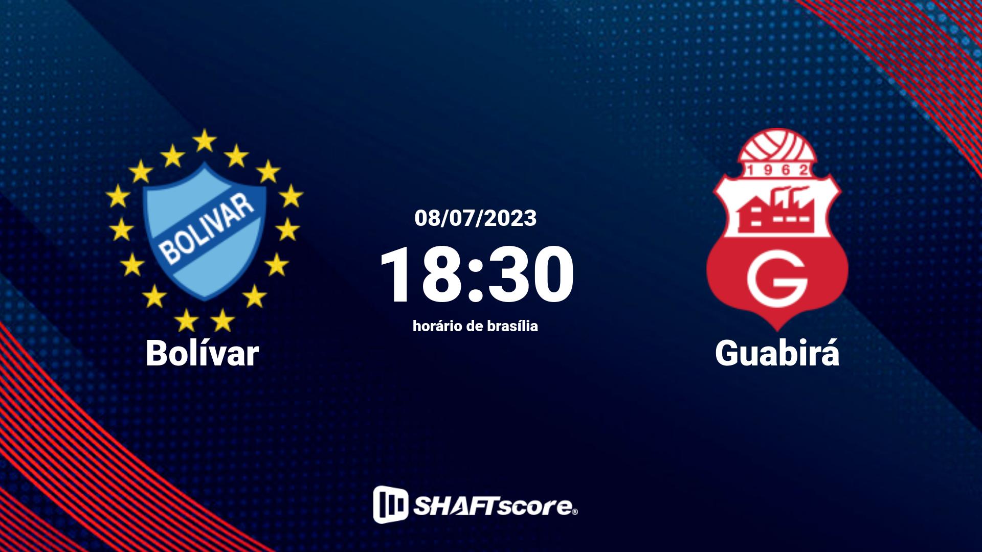 Estatísticas do jogo Bolívar vs Guabirá 08.07 18:30