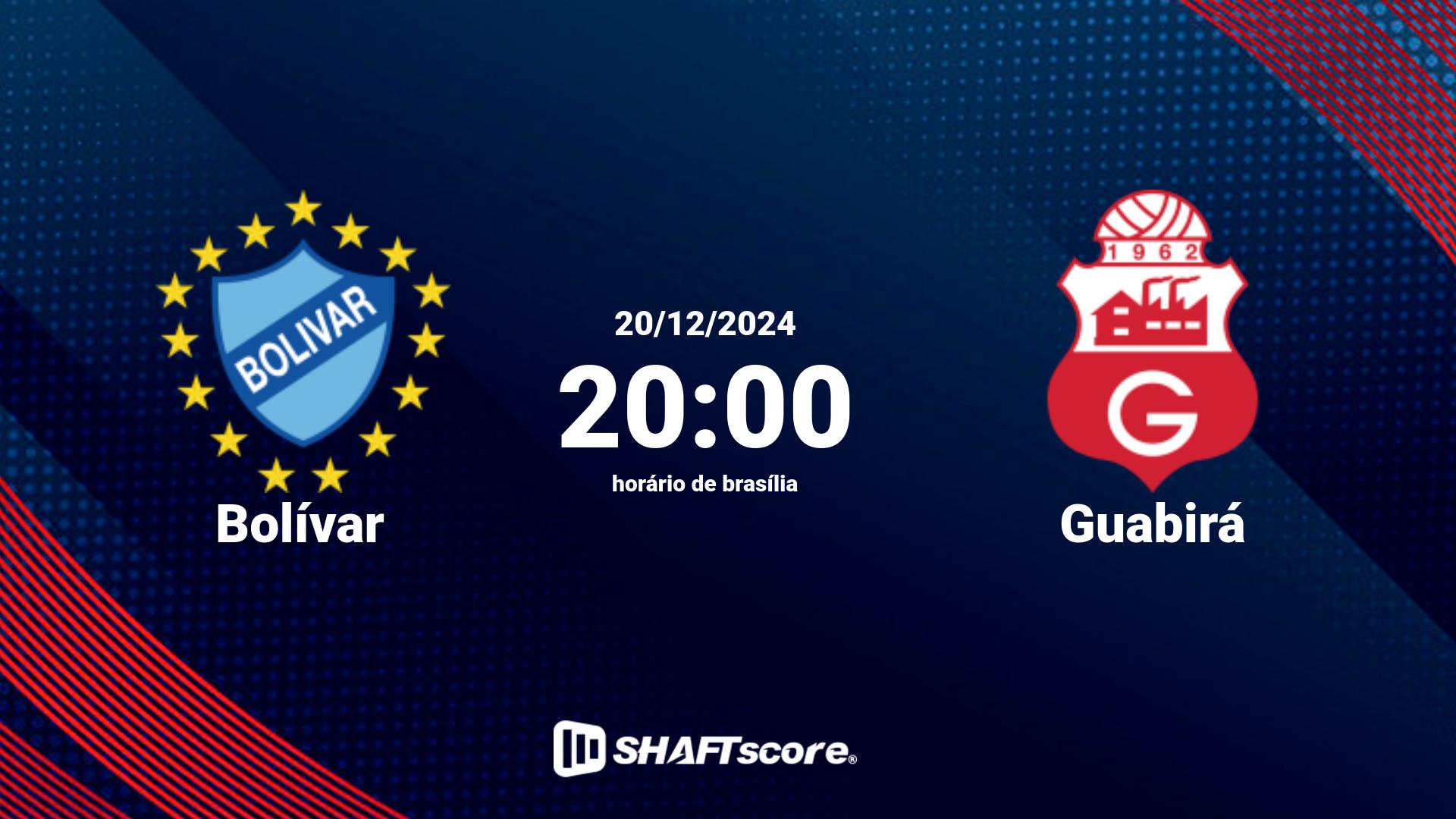 Estatísticas do jogo Bolívar vs Guabirá 20.12 20:00