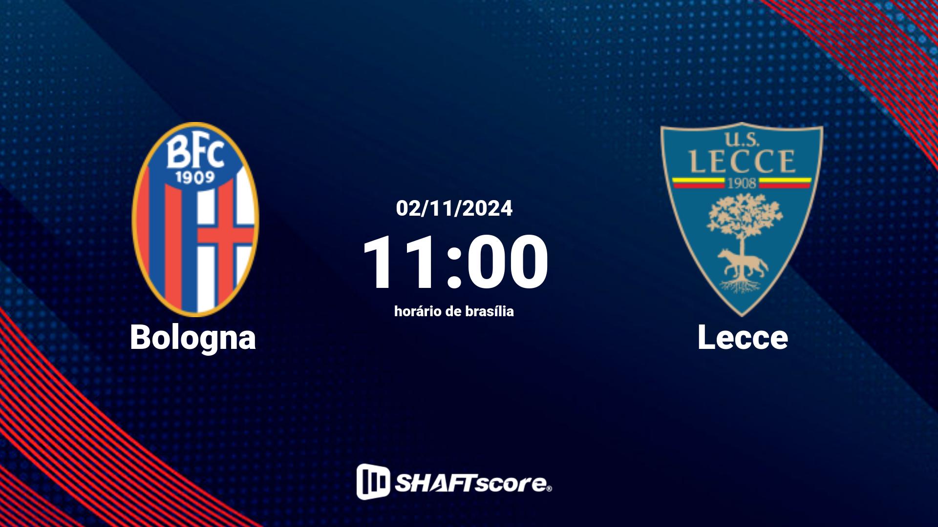 Estatísticas do jogo Bologna vs Lecce 02.11 11:00