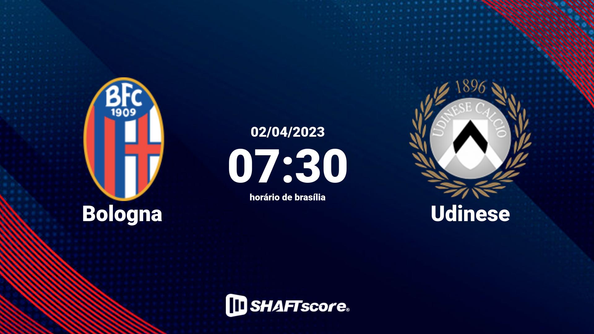 Estatísticas do jogo Bologna vs Udinese 02.04 07:30