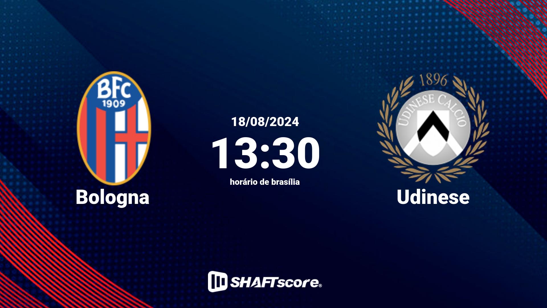 Estatísticas do jogo Bologna vs Udinese 18.08 13:30