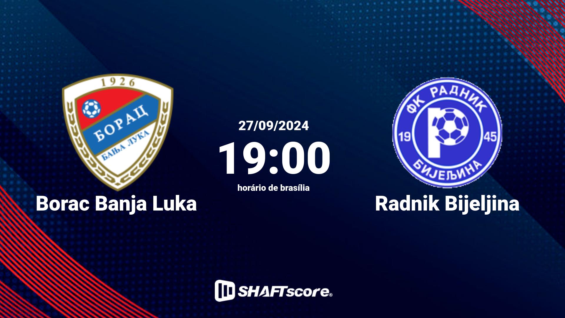 Estatísticas do jogo Borac Banja Luka vs Radnik Bijeljina 27.09 19:00