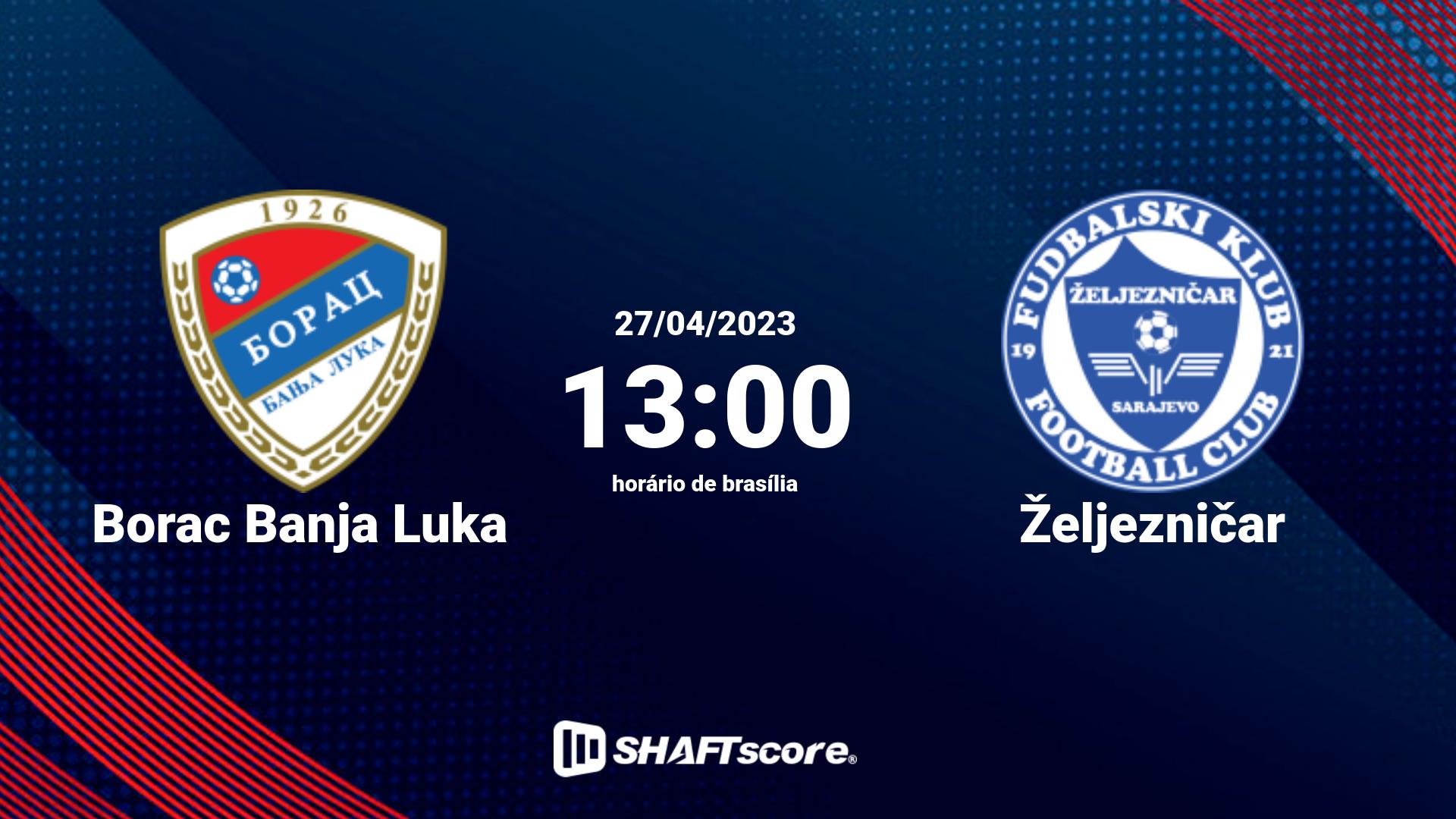 Estatísticas do jogo Borac Banja Luka vs Željezničar 27.04 13:00