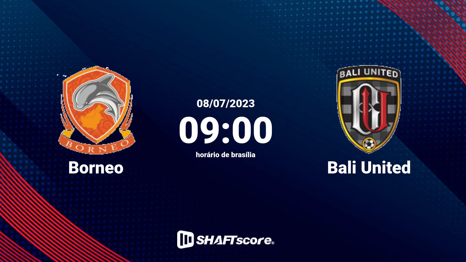 Estatísticas do jogo Borneo vs Bali United 08.07 09:00