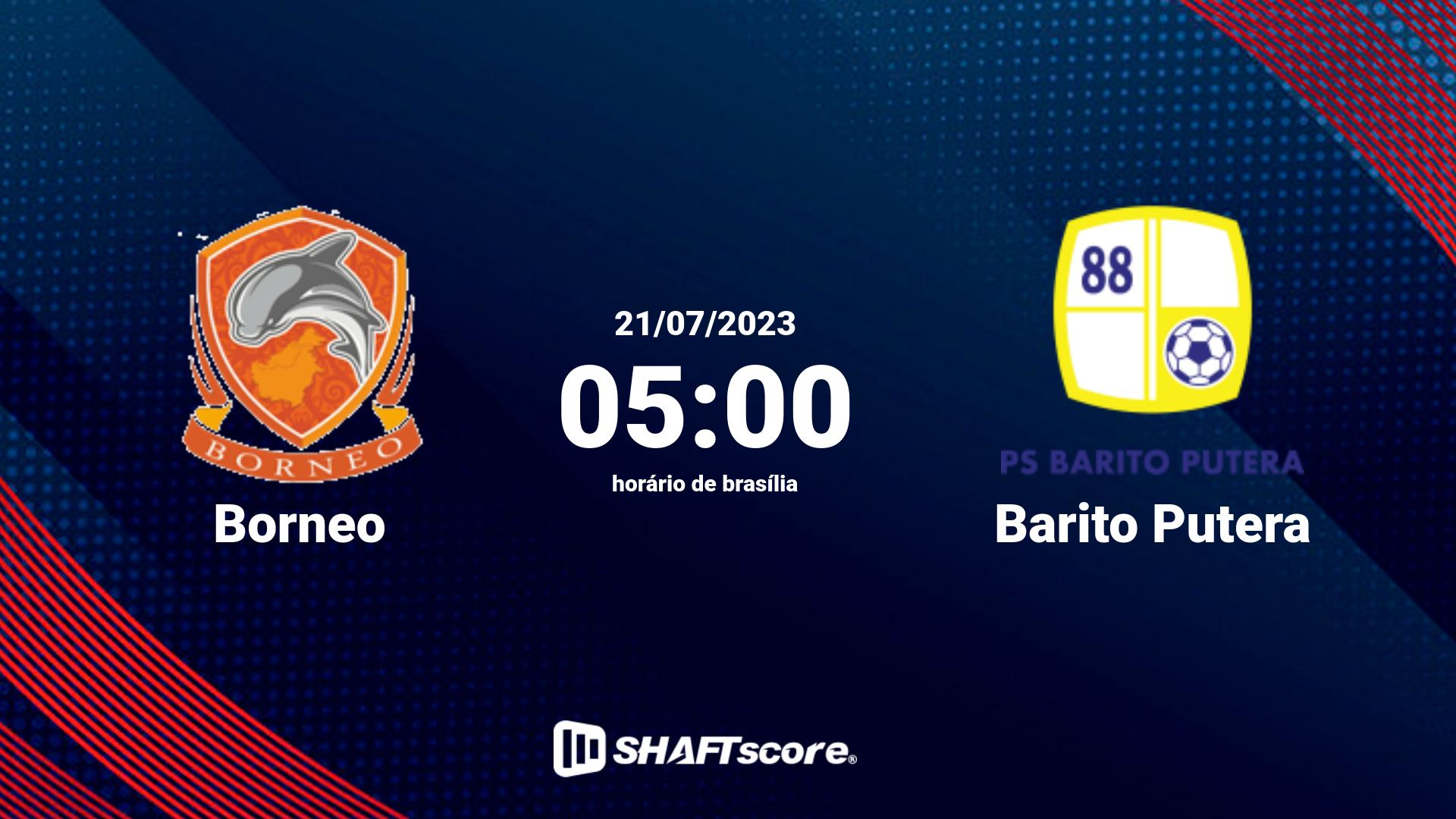 Estatísticas do jogo Borneo vs Barito Putera 21.07 05:00