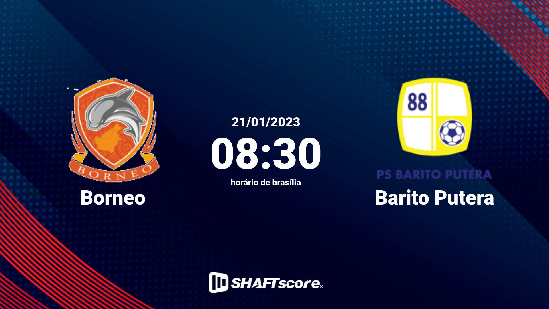 Estatísticas do jogo Borneo vs Barito Putera 21.01 08:30