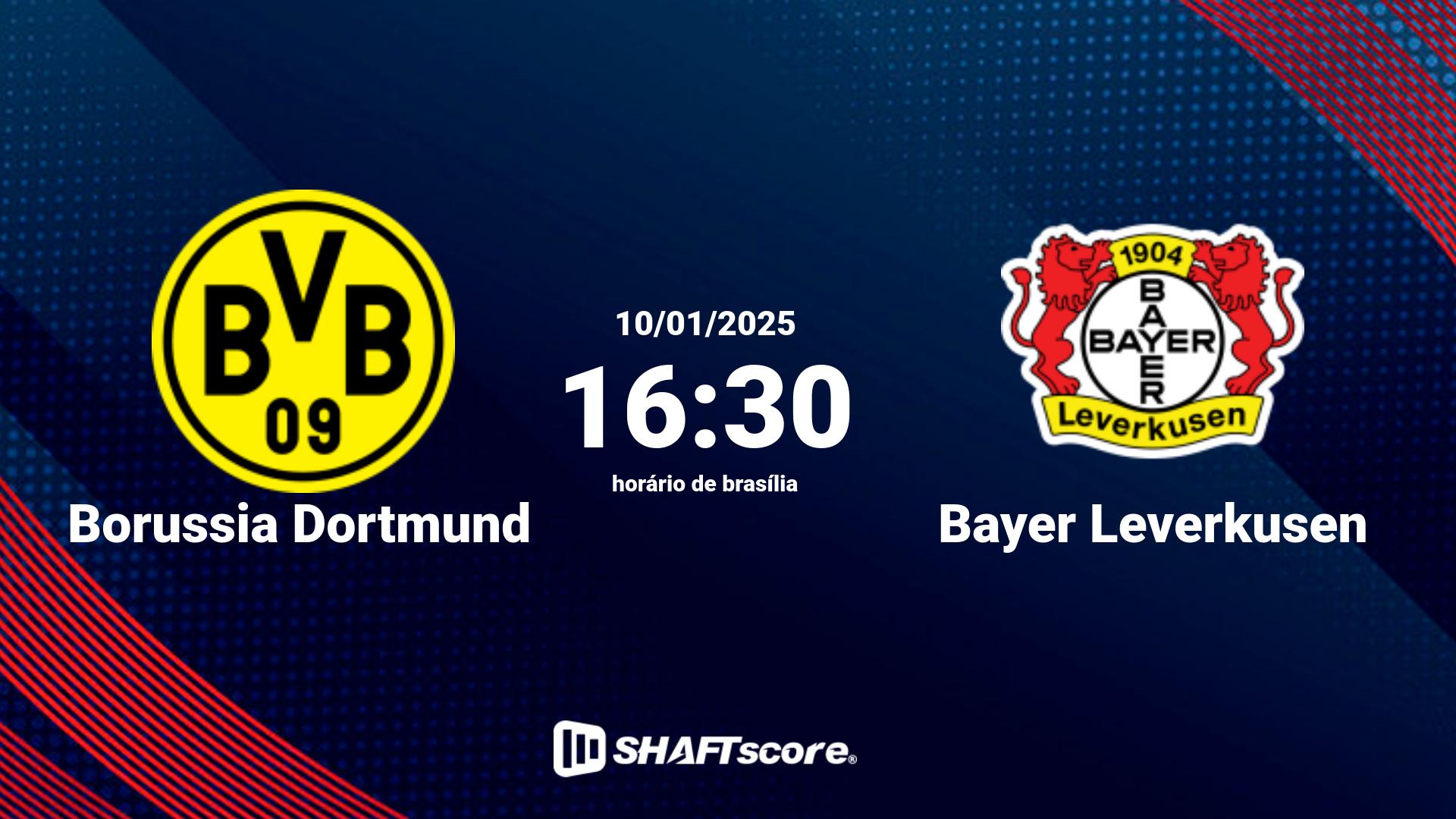 Estatísticas do jogo Borussia Dortmund vs Bayer Leverkusen 10.01 16:30