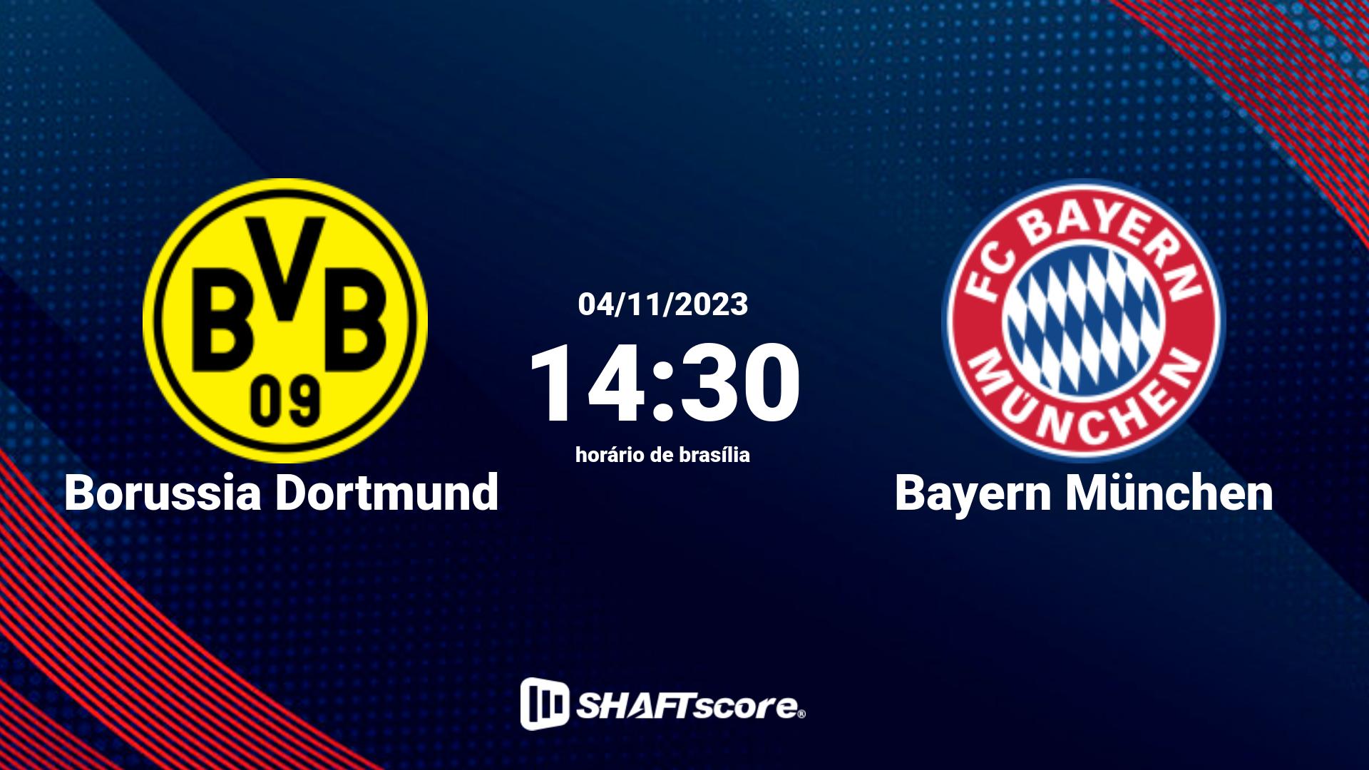 Estatísticas do jogo Borussia Dortmund vs Bayern München 04.11 14:30