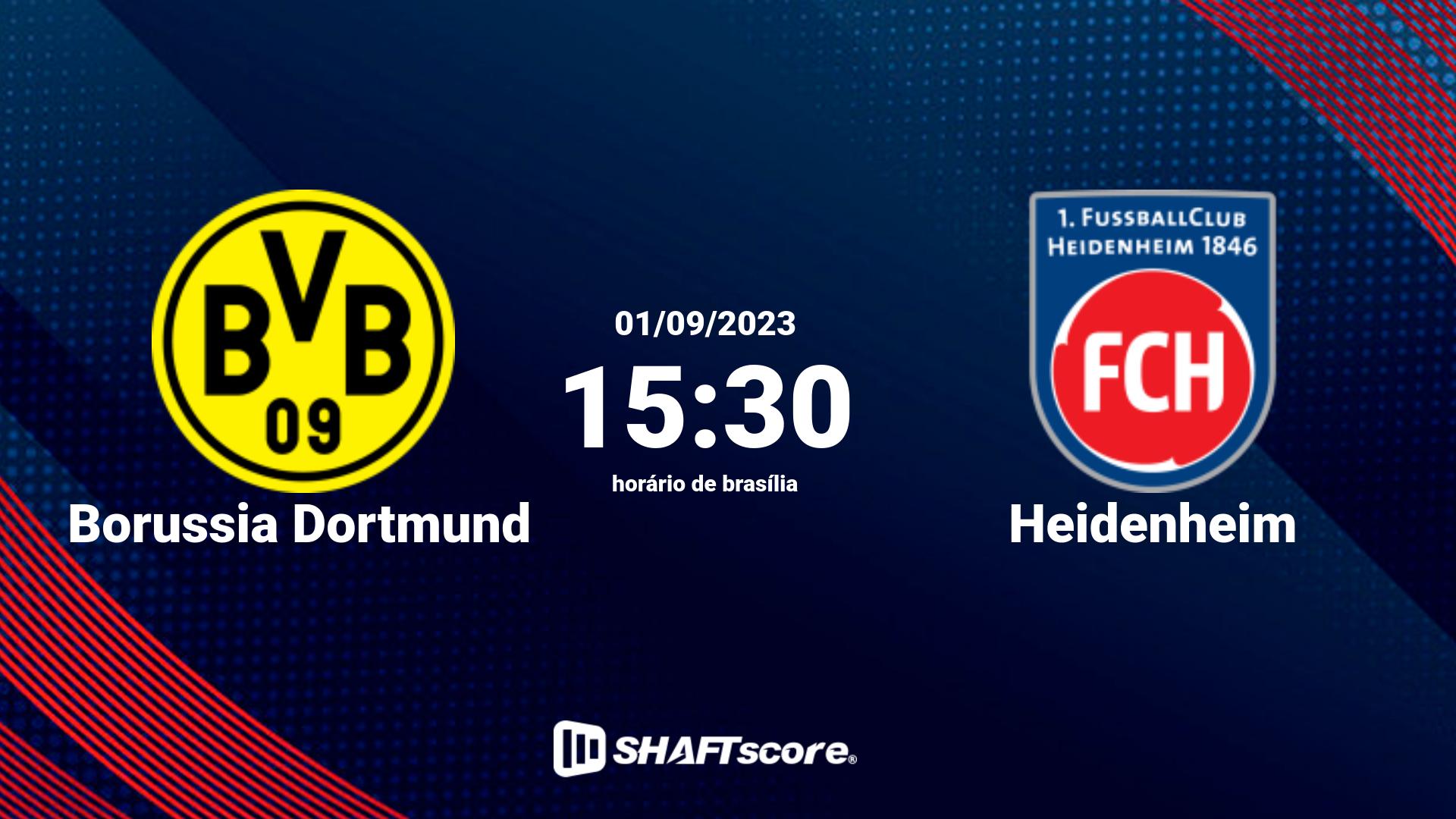 Estatísticas do jogo Borussia Dortmund vs Heidenheim 01.09 15:30