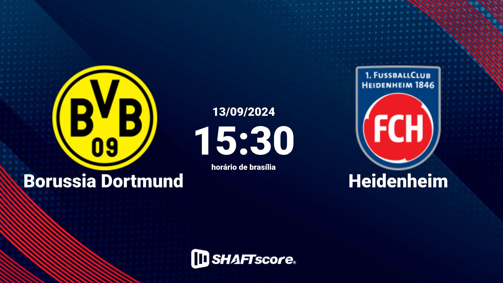 Estatísticas do jogo Borussia Dortmund vs Heidenheim 13.09 15:30