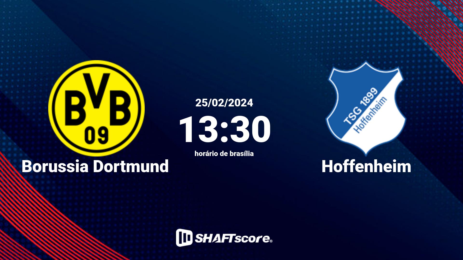 Estatísticas do jogo Borussia Dortmund vs Hoffenheim 25.02 13:30