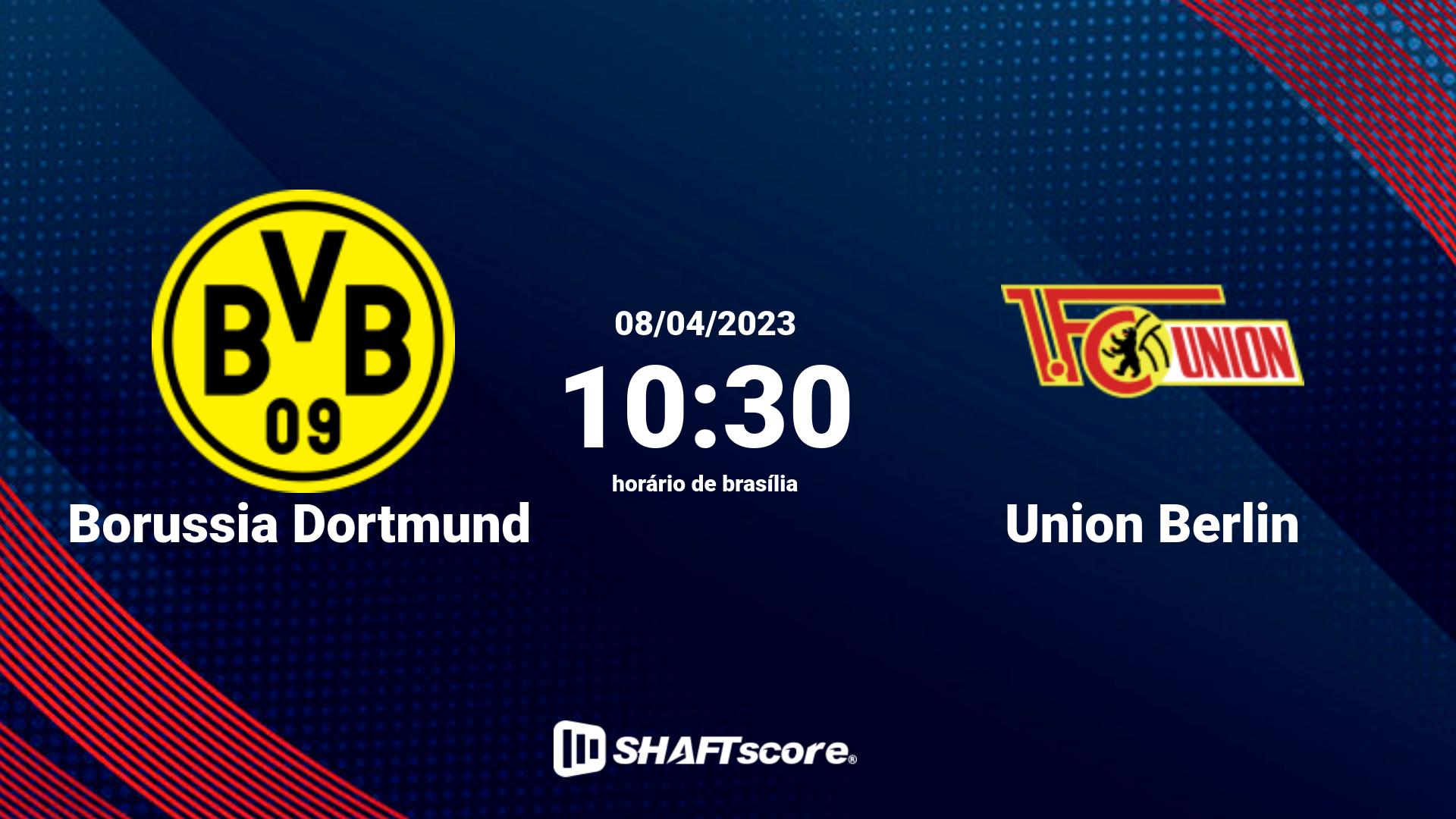 Estatísticas do jogo Borussia Dortmund vs Union Berlin 08.04 10:30