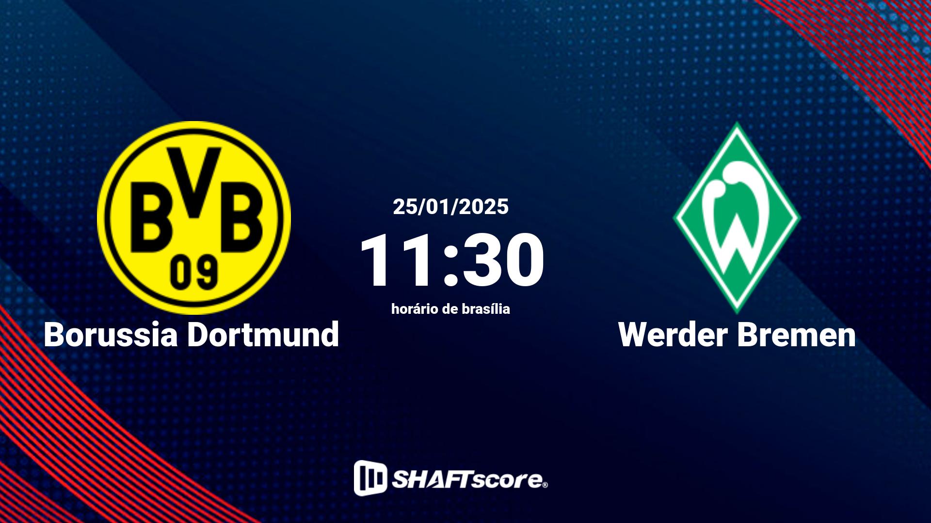 Estatísticas do jogo Borussia Dortmund vs Werder Bremen 25.01 11:30