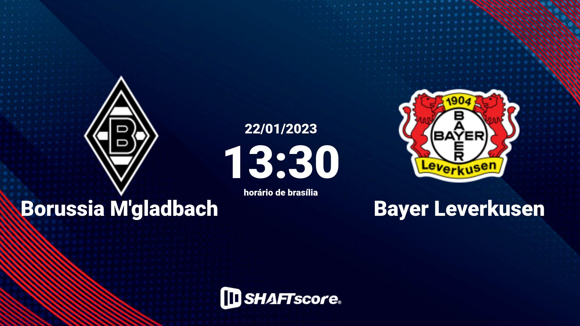 Estatísticas do jogo Borussia M'gladbach vs Bayer Leverkusen 22.01 13:30