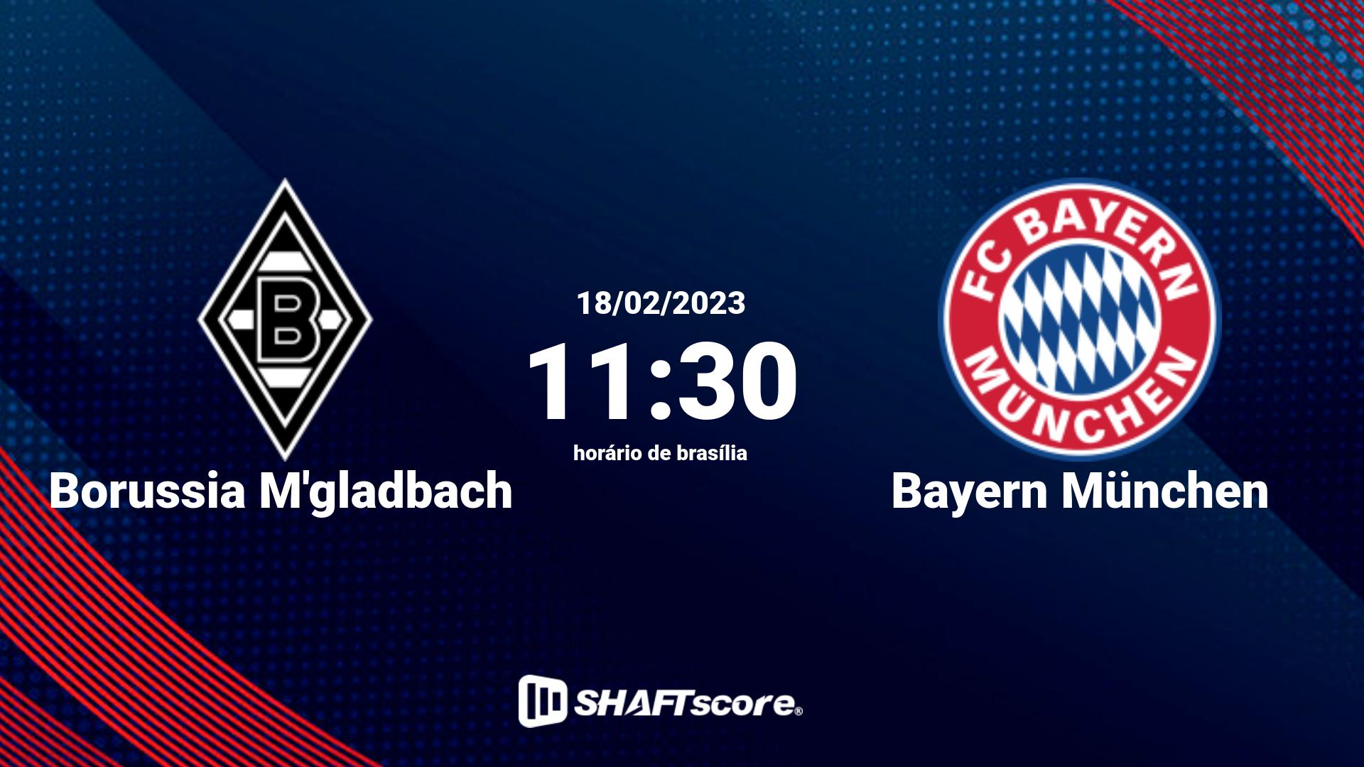 Estatísticas do jogo Borussia M'gladbach vs Bayern München 18.02 11:30