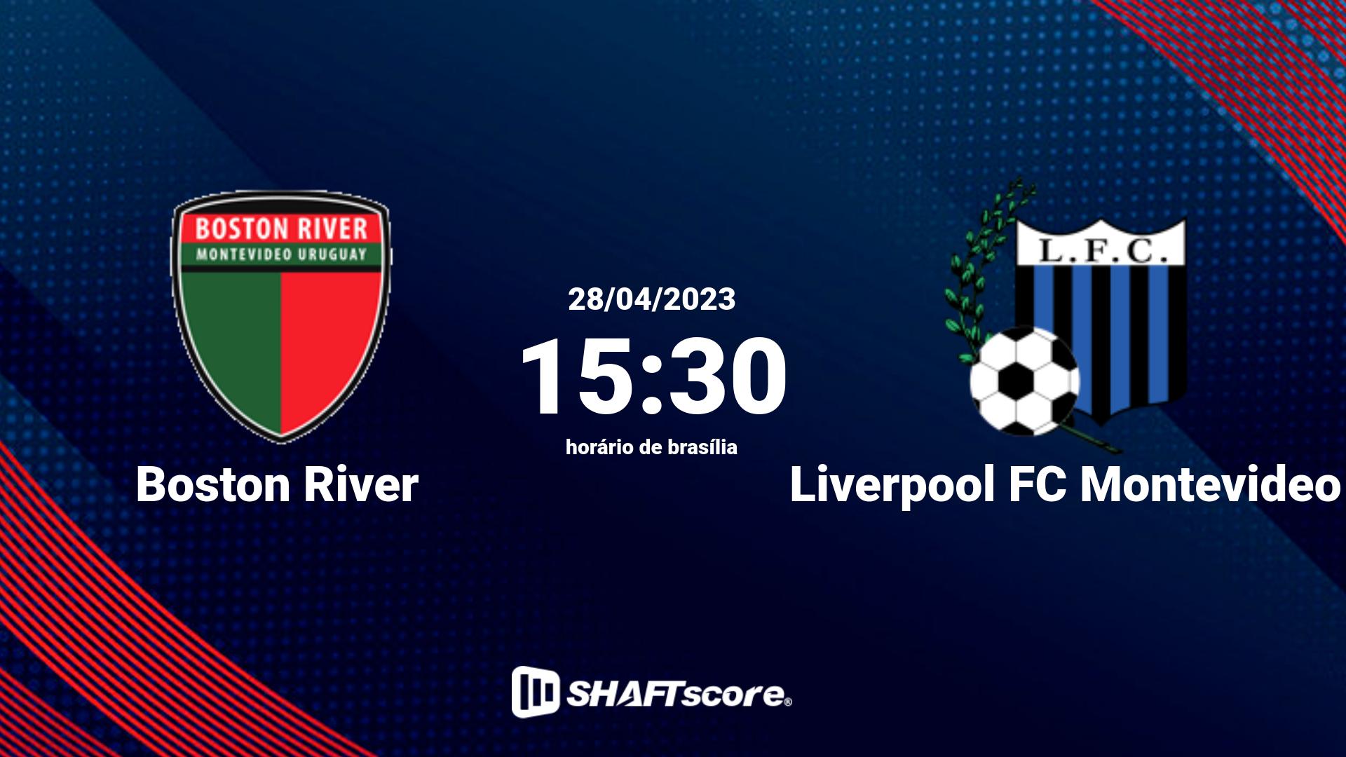 Estatísticas do jogo Boston River vs Liverpool FC Montevideo 28.04 15:30