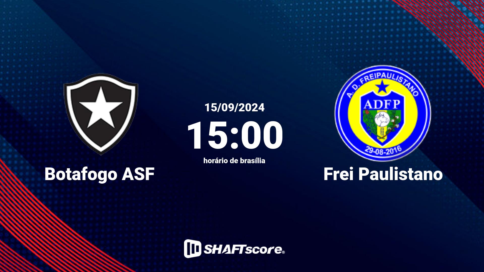 Estatísticas do jogo Botafogo ASF vs Frei Paulistano 15.09 15:00