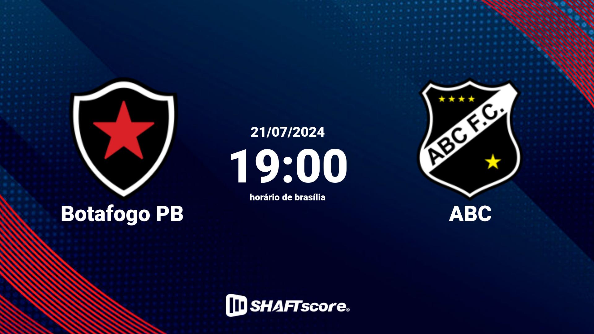 Estatísticas do jogo Botafogo PB vs ABC 21.07 19:00