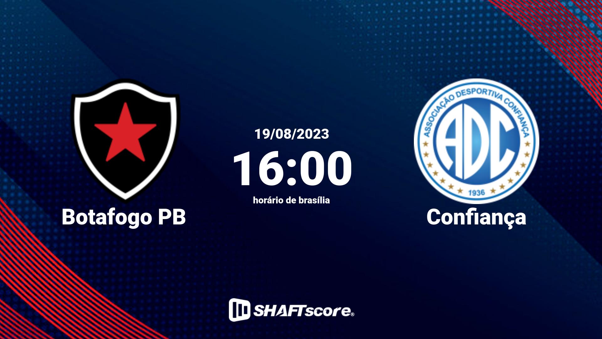 Estatísticas do jogo Botafogo PB vs Confiança 19.08 16:00