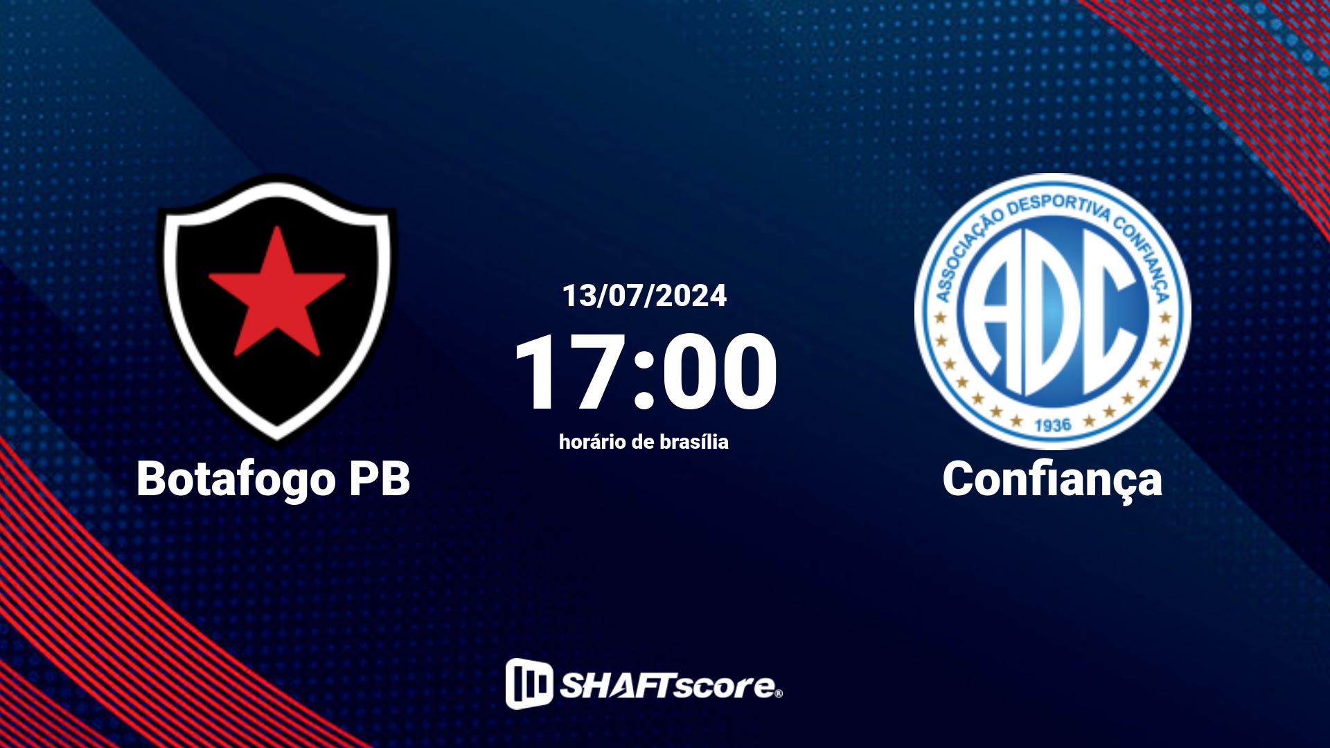Estatísticas do jogo Botafogo PB vs Confiança 13.07 17:00