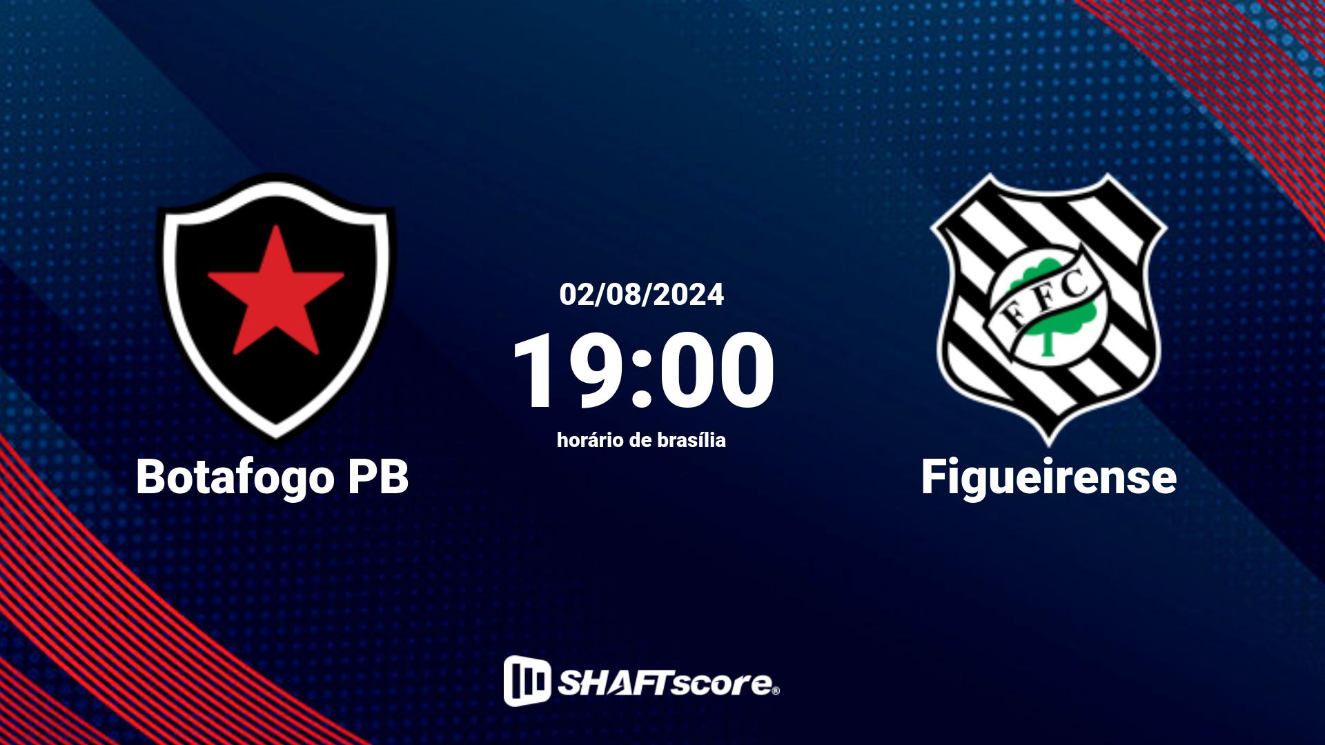 Estatísticas do jogo Botafogo PB vs Figueirense 02.08 19:00