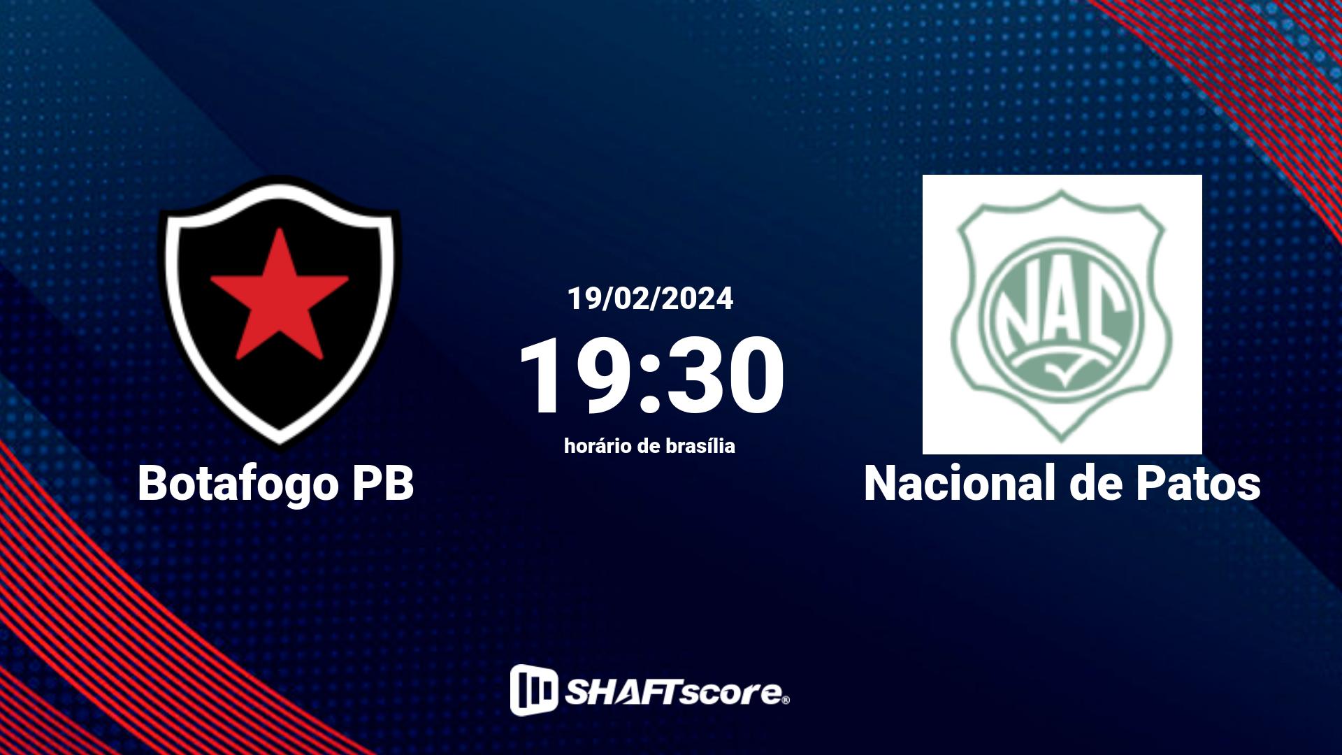 Estatísticas do jogo Botafogo PB vs Nacional de Patos 19.02 19:30