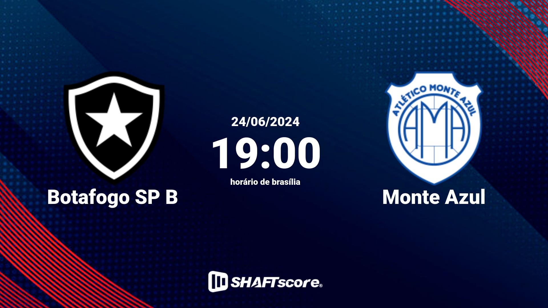 Estatísticas do jogo Botafogo SP B vs Monte Azul 24.06 19:00