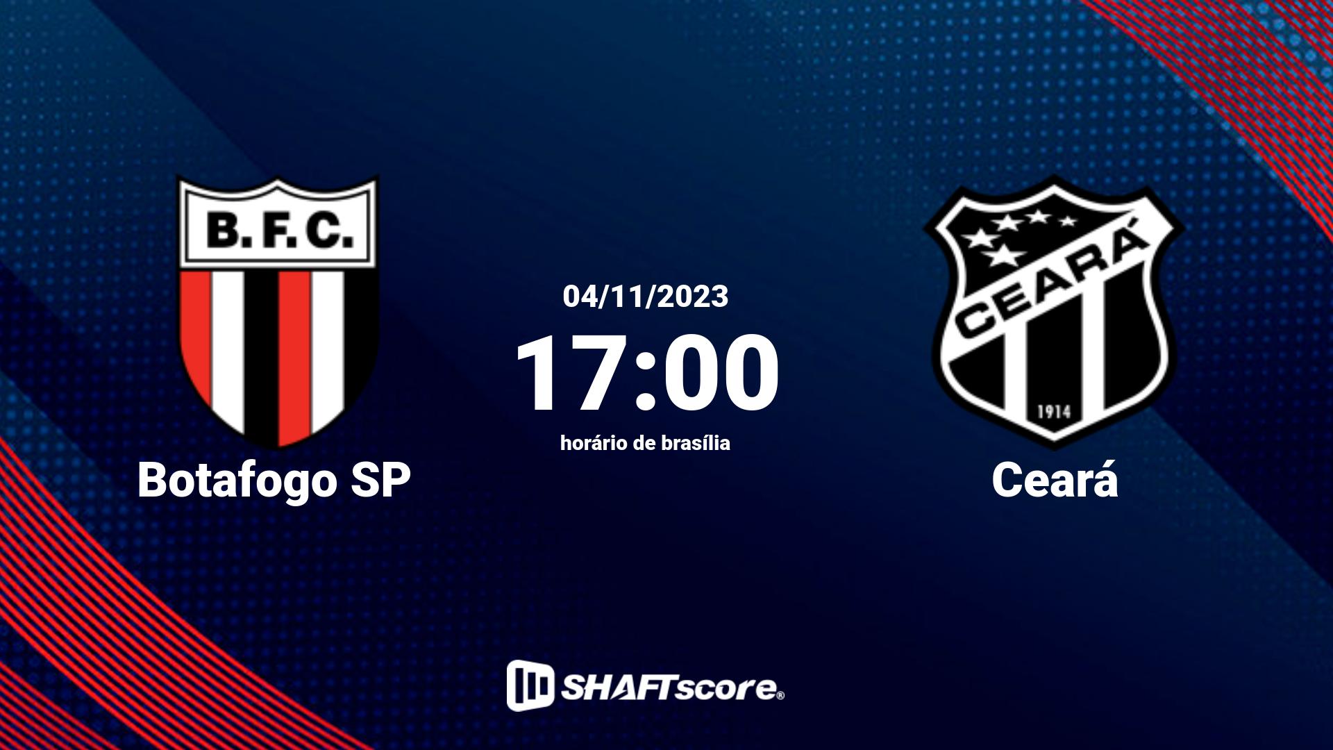 Estatísticas do jogo Botafogo SP vs Ceará 04.11 17:00