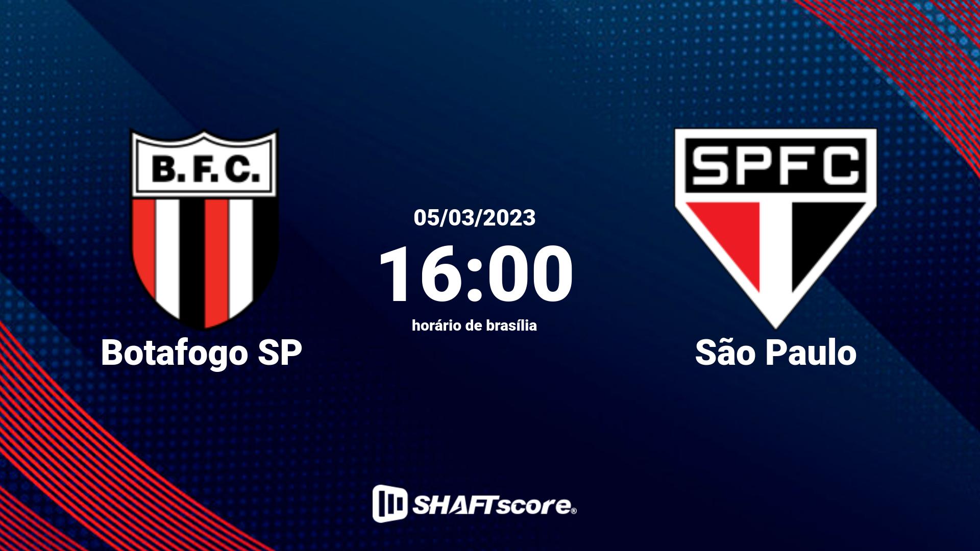 Estatísticas do jogo Botafogo SP vs São Paulo 05.03 16:00