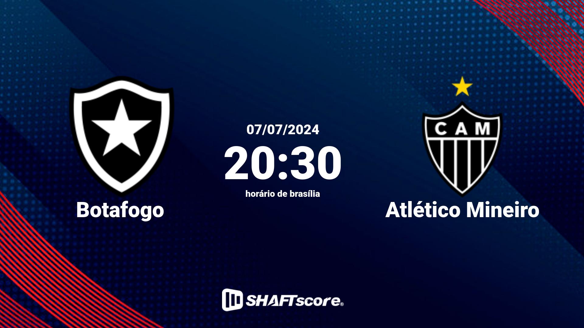 Estatísticas do jogo Botafogo vs Atlético Mineiro 07.07 20:30