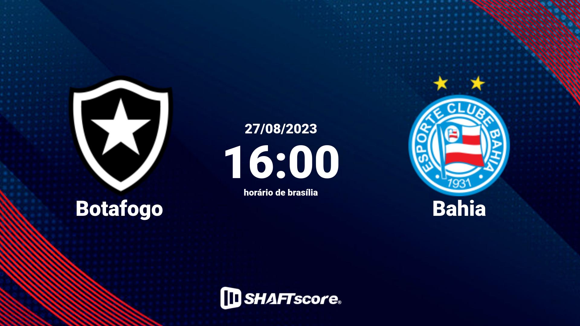 Estatísticas do jogo Botafogo vs Bahia 27.08 16:00