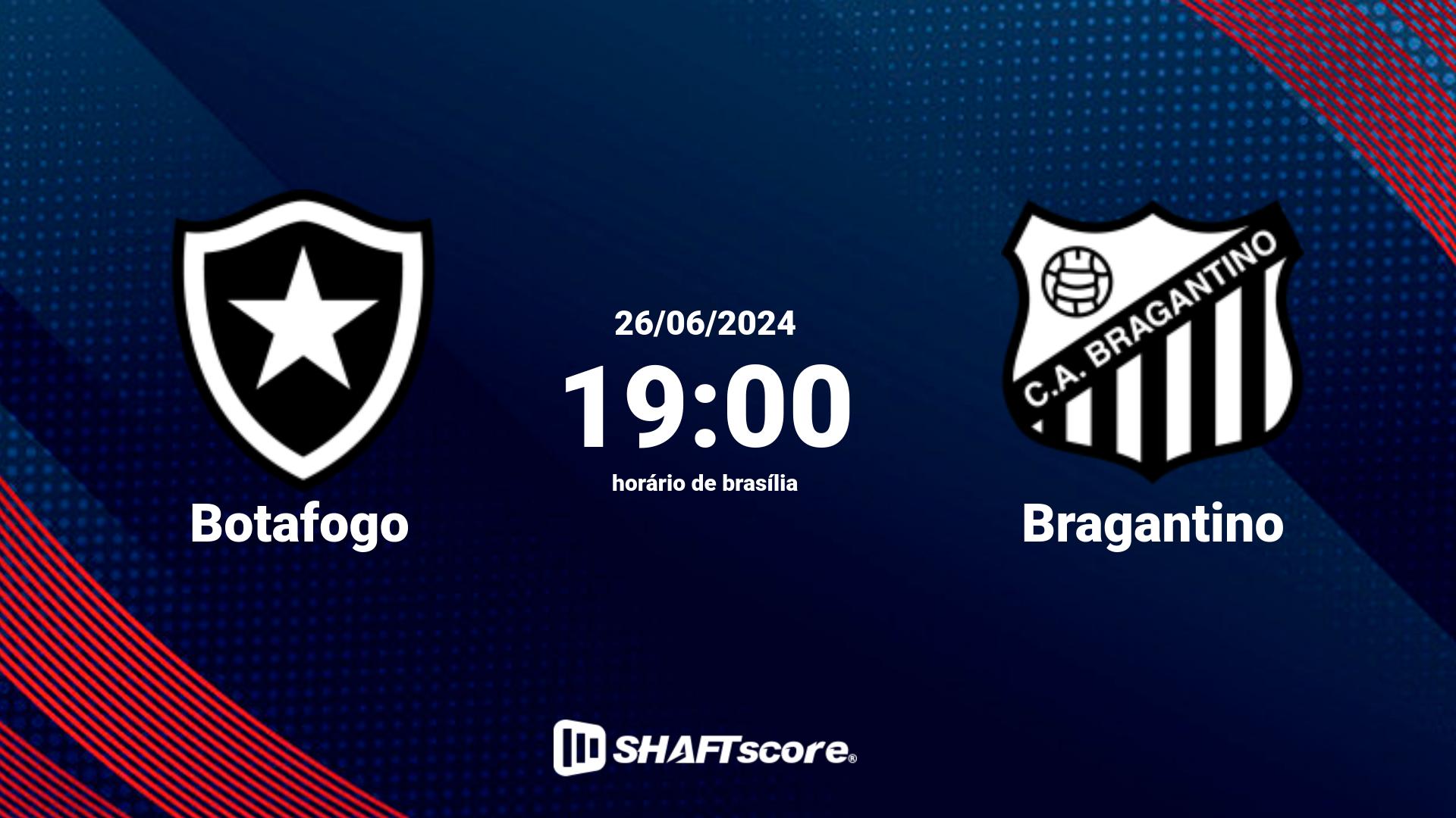 Estatísticas do jogo Botafogo vs Bragantino 26.06 19:00