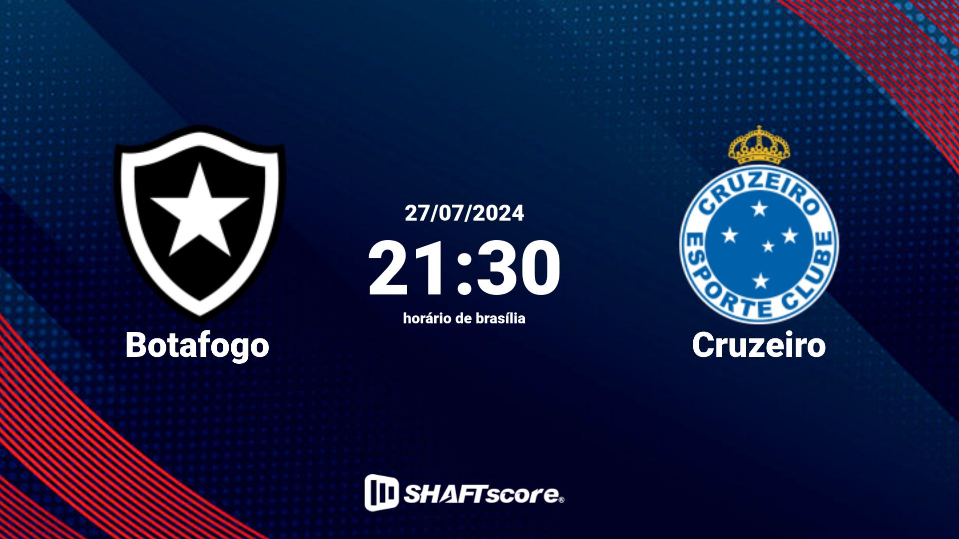 Estatísticas do jogo Botafogo vs Cruzeiro 27.07 21:30