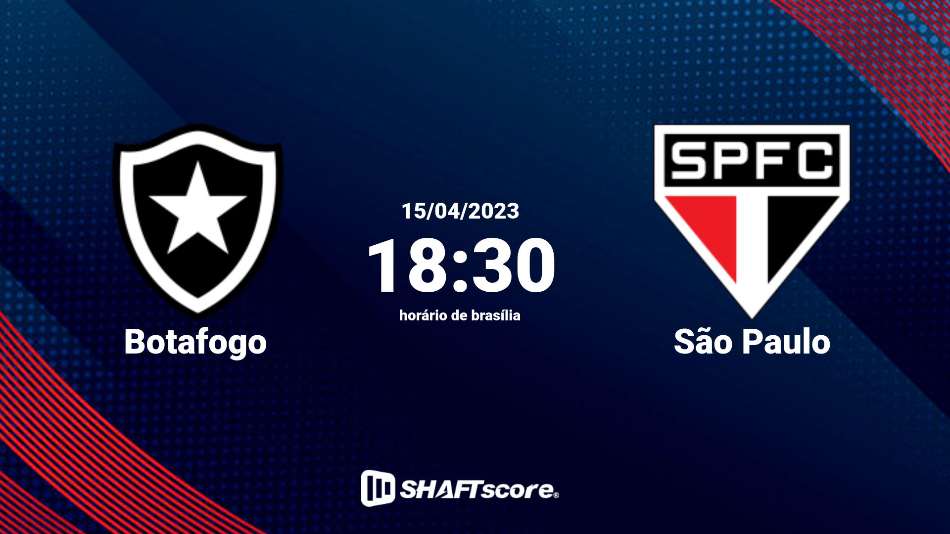 Estatísticas do jogo Botafogo vs São Paulo 15.04 18:30