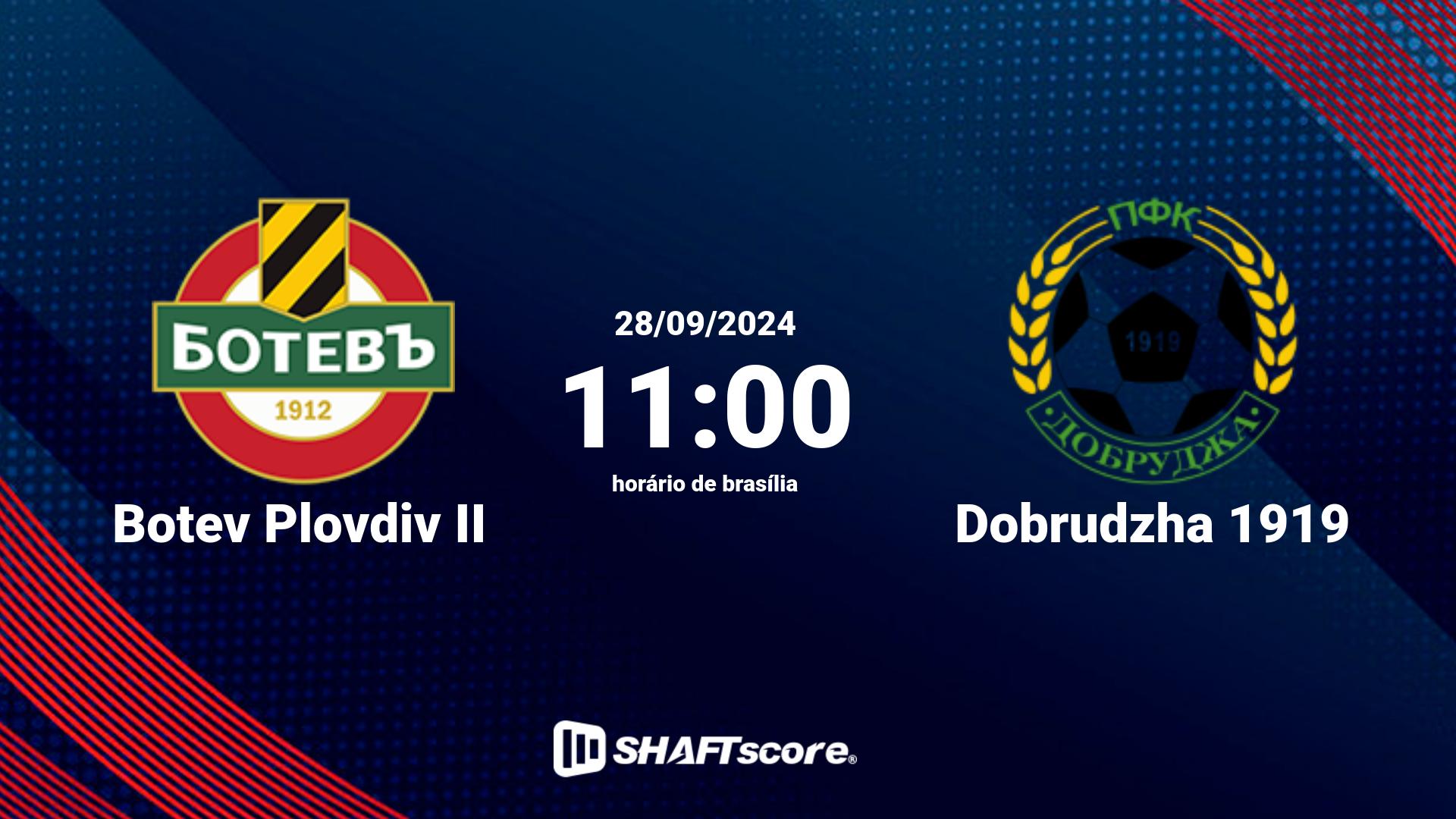 Estatísticas do jogo Botev Plovdiv II vs Dobrudzha 1919 28.09 11:00