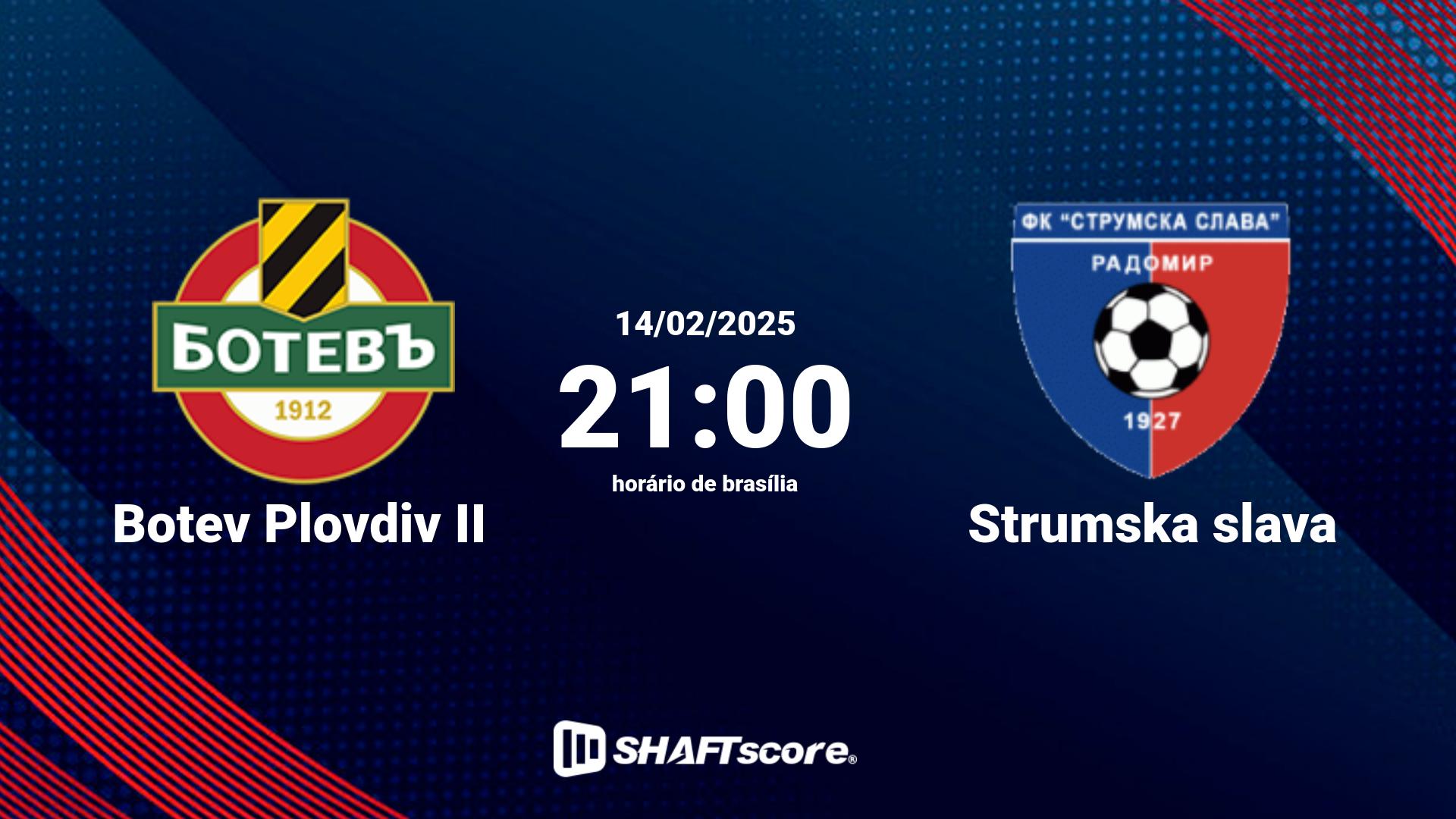 Estatísticas do jogo Botev Plovdiv II vs Strumska slava 14.02 21:00