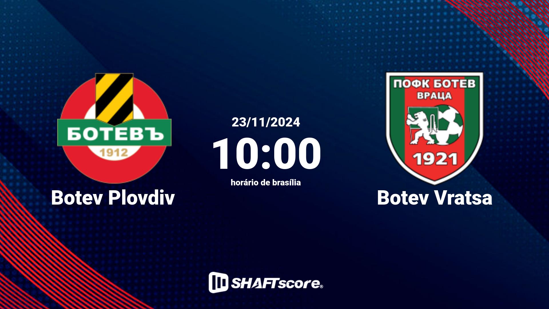 Estatísticas do jogo Botev Plovdiv vs Botev Vratsa 23.11 10:00