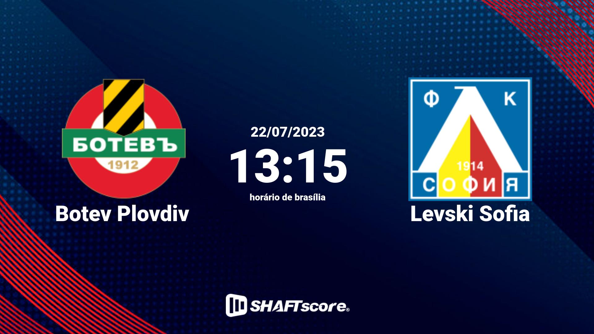 Estatísticas do jogo Botev Plovdiv vs Levski Sofia 22.07 13:15