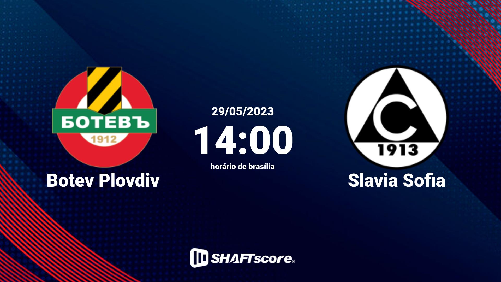 Estatísticas do jogo Botev Plovdiv vs Slavia Sofia 29.05 14:00