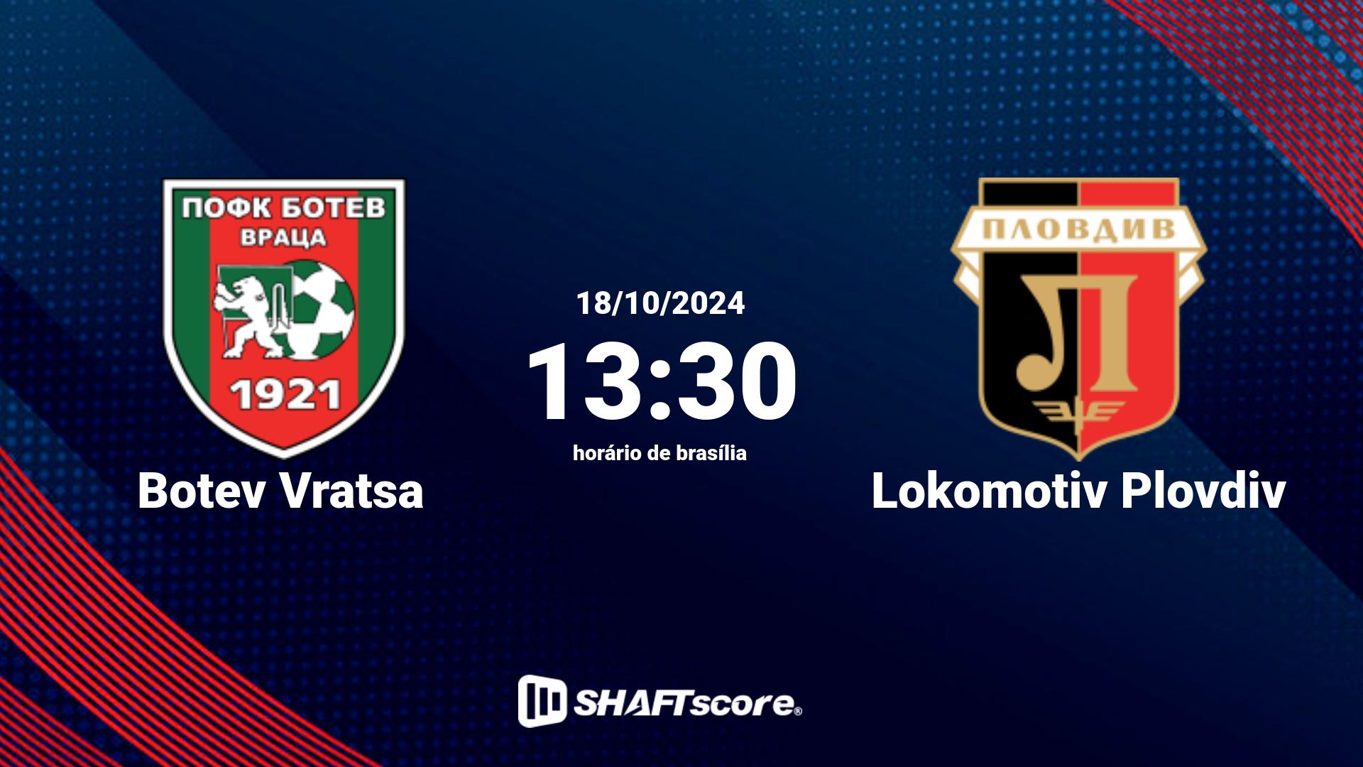 Estatísticas do jogo Botev Vratsa vs Lokomotiv Plovdiv 18.10 13:30