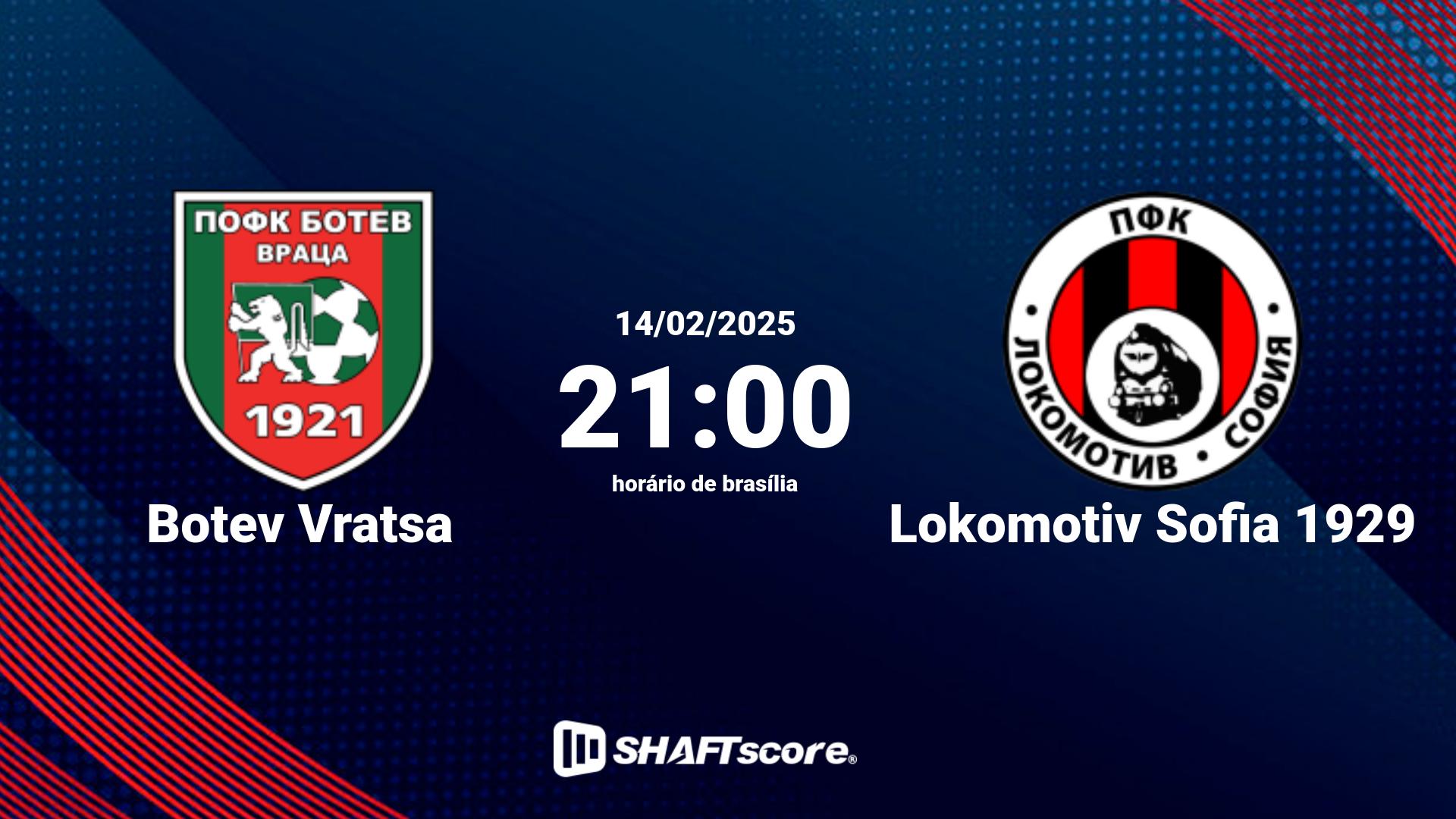 Estatísticas do jogo Botev Vratsa vs Lokomotiv Sofia 1929 14.02 21:00